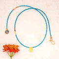 Antique Turquoise with Tiny Tab Talisman Necklace
