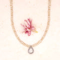 Antique Pearl with Radiant Diamond Necklace