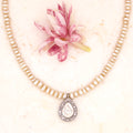 Antique Pearl with Radiant Diamond Necklace