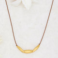 14k Gold Rice Trio Talisman Necklace - River Song Jewelry