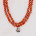 Antique Italian Coral with Polki Diamond Necklace - River Song Jewelry