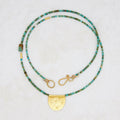 Antique Turquoise with Halfmoon Talisman Necklace - River Song Jewelry