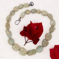 Carved Raw Aquamarine Leaf Necklace - River Song Jewelry