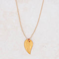 Curved Golden Leaf Necklace - River Song Jewelry