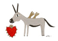 Donkey with Heart Fine Art Print - River Song Jewelry