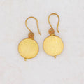 Golden Coin with Fire Opal Earrings - River Song Jewelry