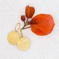 Handcut Golden Coin Earrings - River Song Jewelry