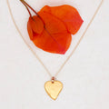 Large Golden Heart Milagro Necklace - River Song Jewelry