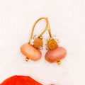 Pink Opal With Pearl Fringe Earrings - River Song Jewelry