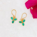 Polished Brazilian Emerald Floret Earrings - River Song Jewelry