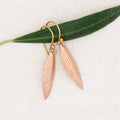 Rosey Leaf with White Diamond Earrings - River Song Jewelry